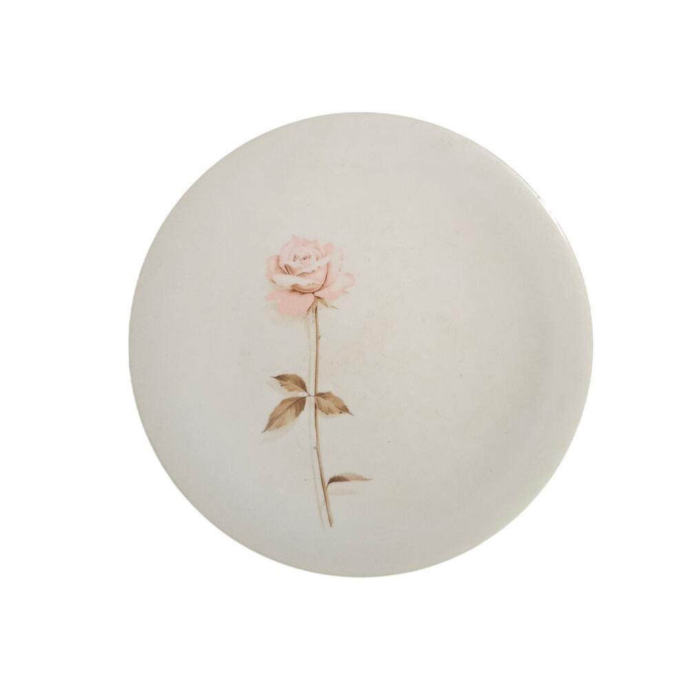 Oneida Premier Melamine Salad Plates Pink Rose Floral Set of 6